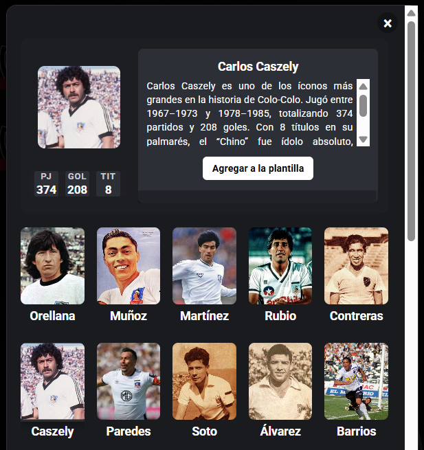 Paso 2: Elegir jugador